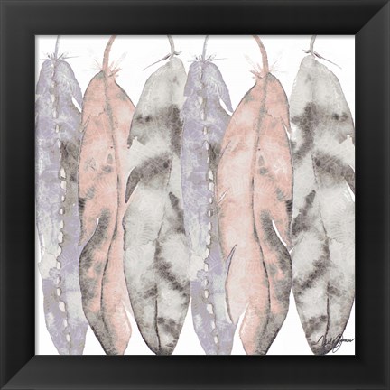 Framed Hanging Feathers Print