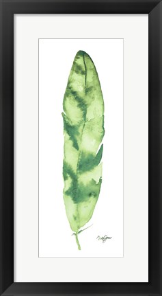 Framed Green Feather Print