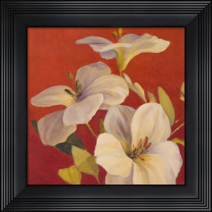 Framed Fireside Flowers I Print