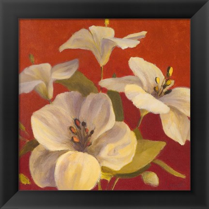 Framed Fireside Flowers II Print