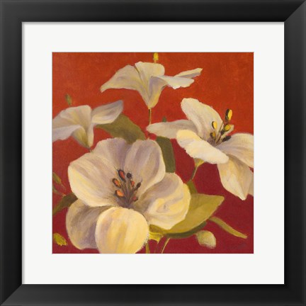 Framed Fireside Flowers II Print