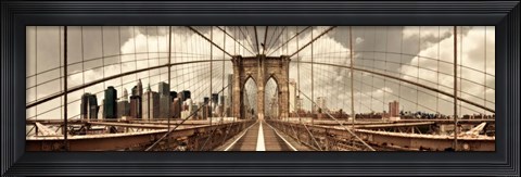 Framed Brooklyn Bridge (sepia) Print