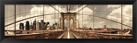 Framed Brooklyn Bridge (sepia) Print