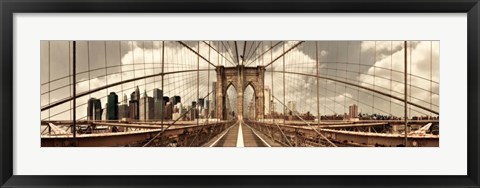 Framed Brooklyn Bridge (sepia) Print