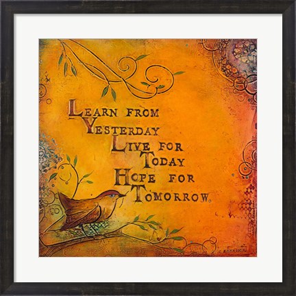 Framed Learn Live Hope I Print