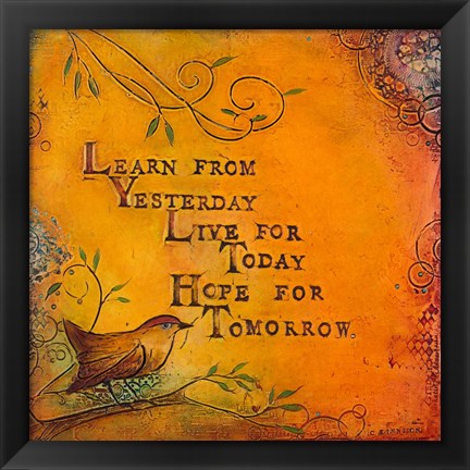 Framed Learn Live Hope I Print