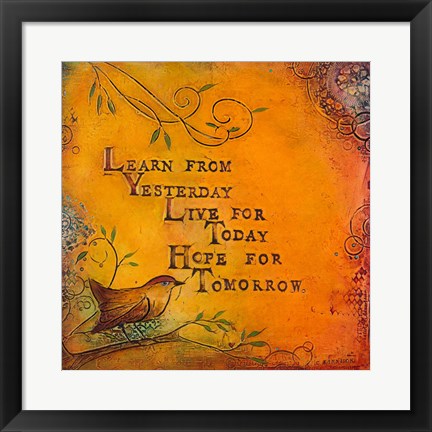 Framed Learn Live Hope I Print