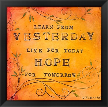 Framed Learn Live Hope II Print