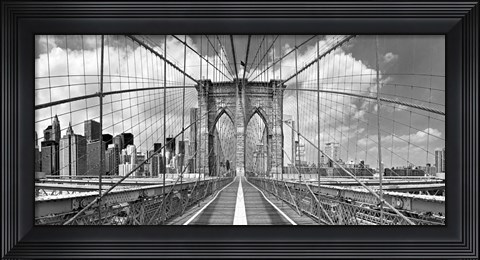 Framed Brooklyn Bridge BW Print