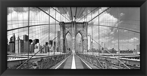 Framed Brooklyn Bridge BW Print