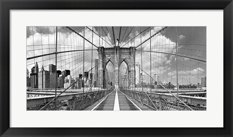 Framed Brooklyn Bridge BW Print