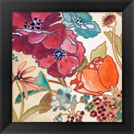 Framed Le Jardin Colorful I Print