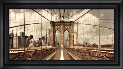 Framed Brooklyn Bridge (sepia) Print
