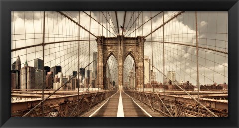 Framed Brooklyn Bridge (sepia) Print