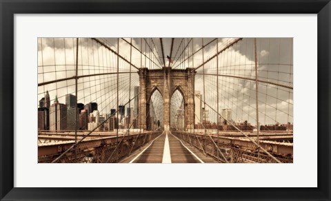 Framed Brooklyn Bridge (sepia) Print