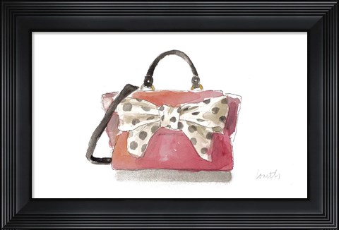 Framed Watercolor Bow Satchel I Print