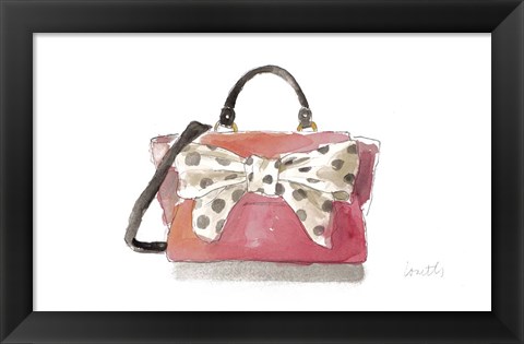 Framed Watercolor Bow Satchel I Print