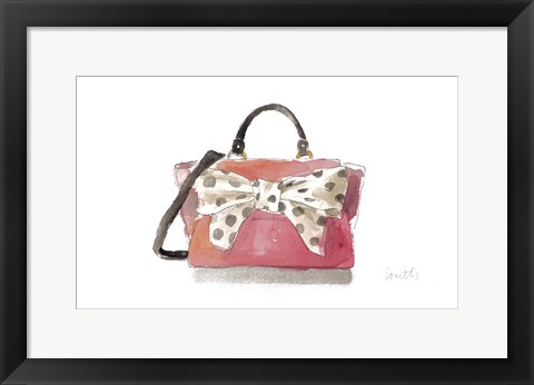 Framed Watercolor Bow Satchel I Print