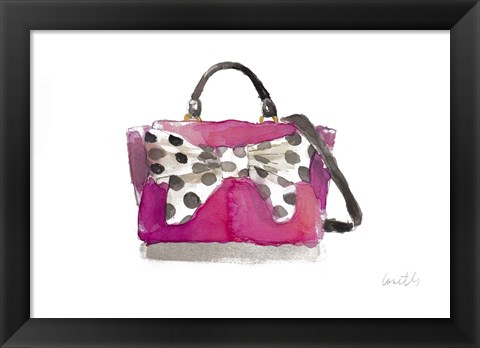 Framed Watercolor Bow Satchel II Print