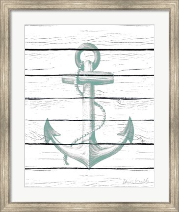 Framed Anchor on Wood Print