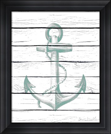 Framed Anchor on Wood Print