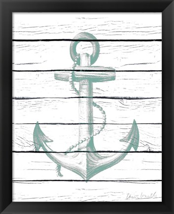 Framed Anchor on Wood Print