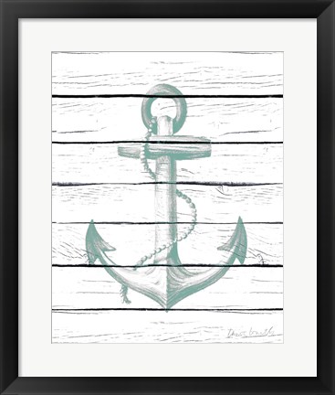 Framed Anchor on Wood Print