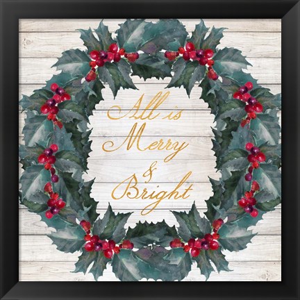 Framed All Is Merry &amp; Bright Print