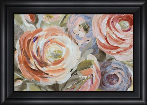 Framed Orange &amp; Violet Ranunculus Print