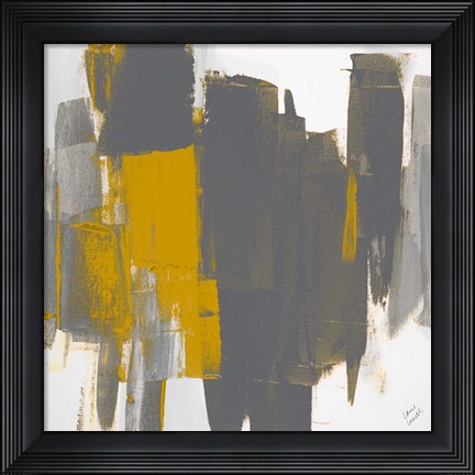 Framed Prevailing Gray Square I Print