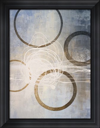 Framed Blue Connections I Print