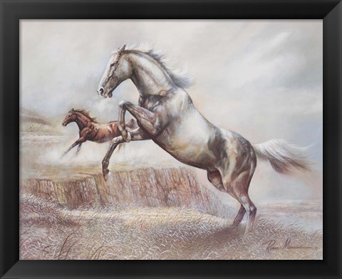 Framed Wild Horses II Print