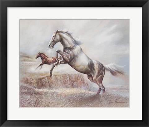 Framed Wild Horses II Print