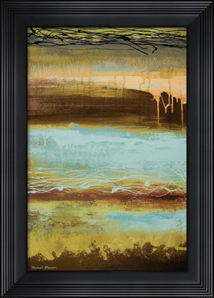 Framed Teal Wahn I Print