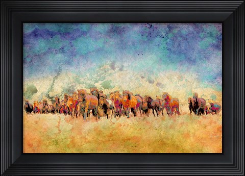 Framed Horse Herd Print