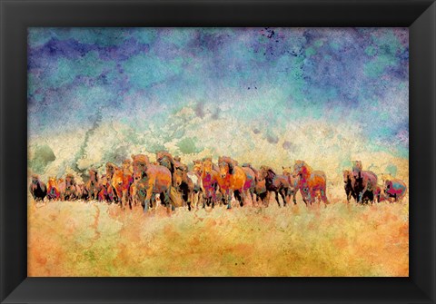 Framed Horse Herd Print