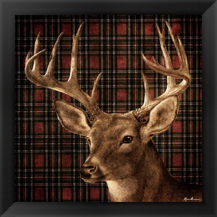 Framed Fall Splendor on Plaid Print