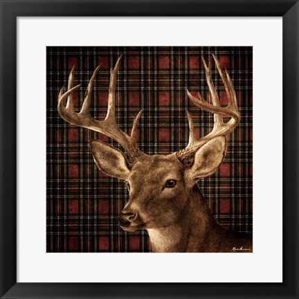Framed Fall Splendor on Plaid Print