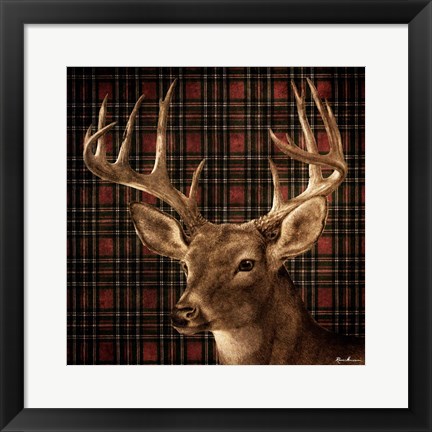 Framed Fall Splendor on Plaid Print