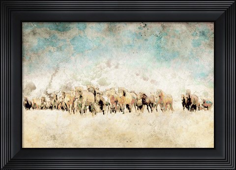 Framed Roaming Horses Print