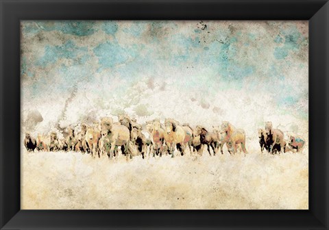 Framed Roaming Horses Print