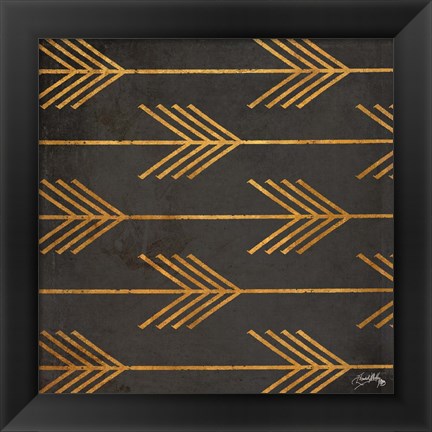 Framed Gold Arrow Modele II Print