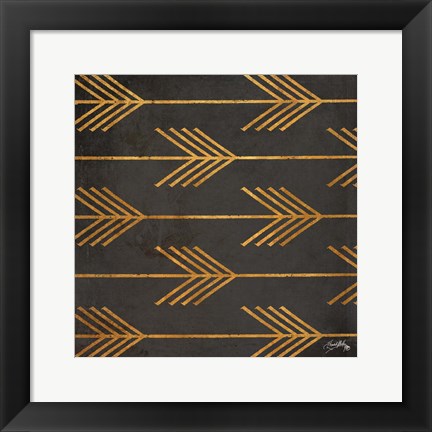 Framed Gold Arrow Modele II Print