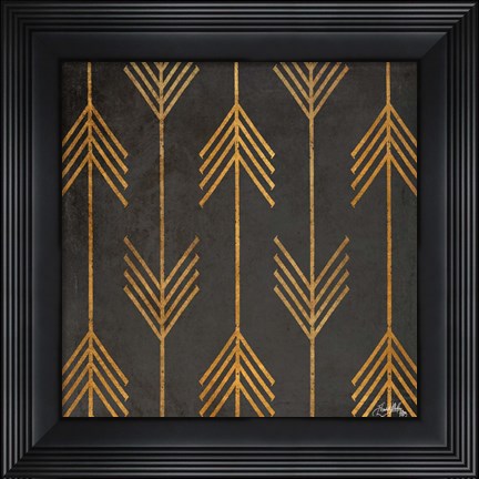 Framed Gold Arrow Modele I Print
