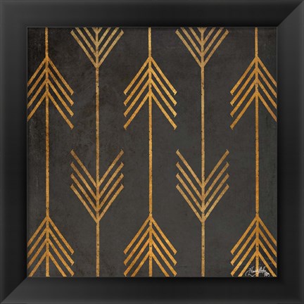 Framed Gold Arrow Modele I Print