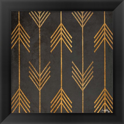 Framed Gold Arrow Modele I Print