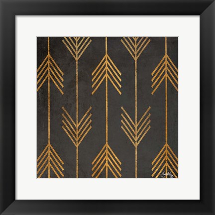 Framed Gold Arrow Modele I Print