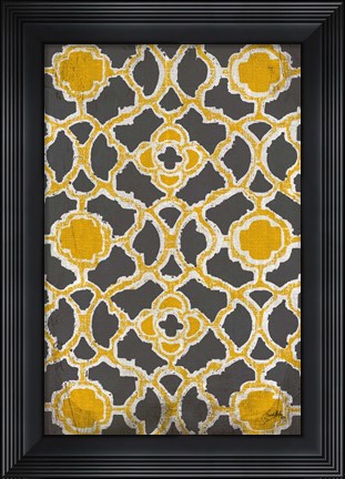 Framed Yellow &amp; Gray Modele Portrait Print