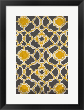 Framed Yellow &amp; Gray Modele Portrait Print