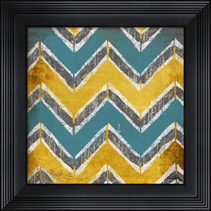 Framed Teal &amp; Gold Modele I Print